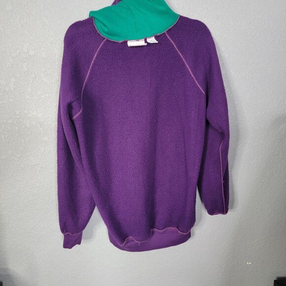 Vintage Macgregor Purple Hoodie Plain Large 26x28 Pullover Pocket Skate Grunge - Picture 11 of 17
